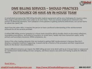 dme billing services should practices outsource or have an in house team