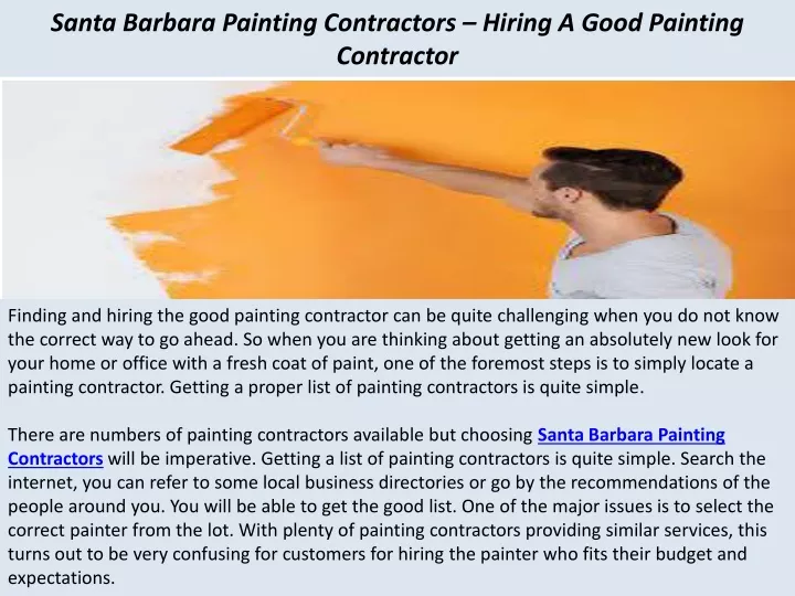 santa barbara painting contractors hiring a good painting contractor