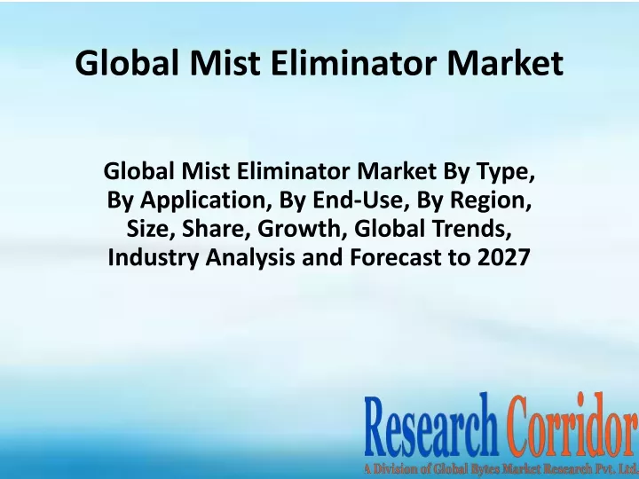 global mist eliminator market