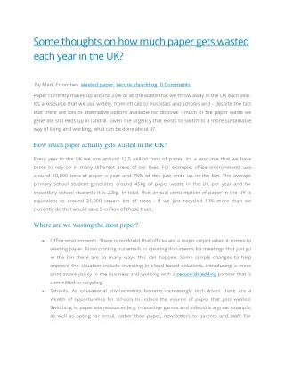 some thoughts on how much paper gets wasted each