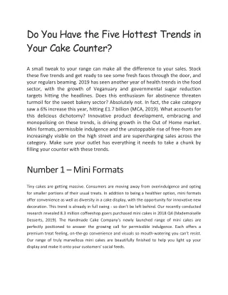 do you have the five hottest trends in your cake