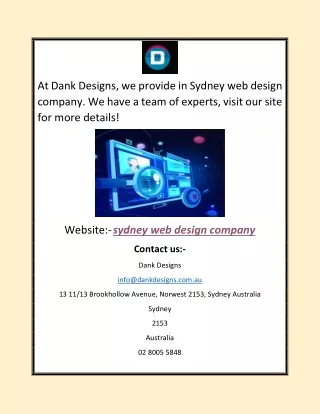 sydney web design company | Dank Designs