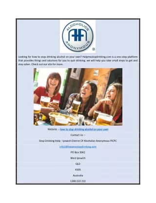 looking for how to stop drinking alcohol on your