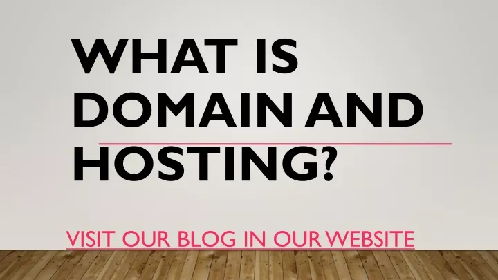 what is domain and hosting