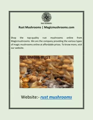 Rust Mushrooms | Magicmushrooms.com