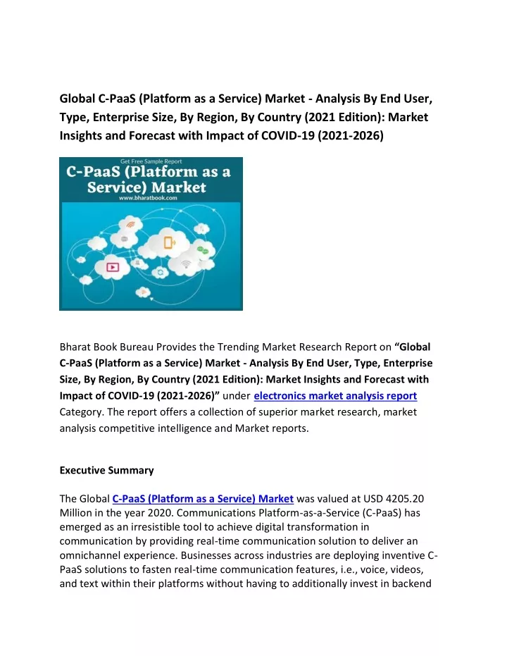 global c paas platform as a service market