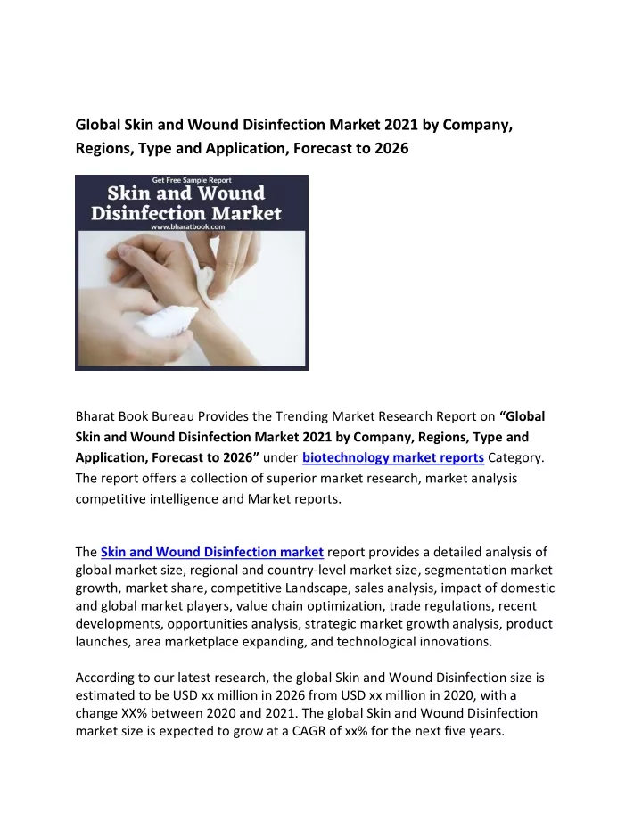 global skin and wound disinfection market 2021