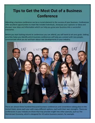 tips to get the most out of a business conference