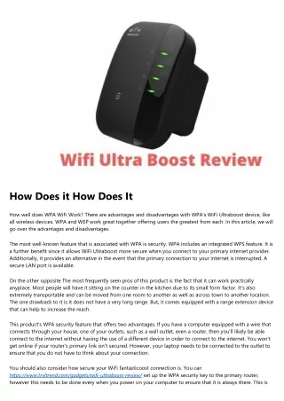 The Greatest Guide To Wifi Ultraboost Does It Work