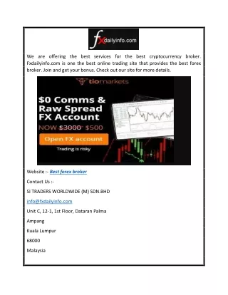 Best Forex Broker Fxdailyinfo.com
