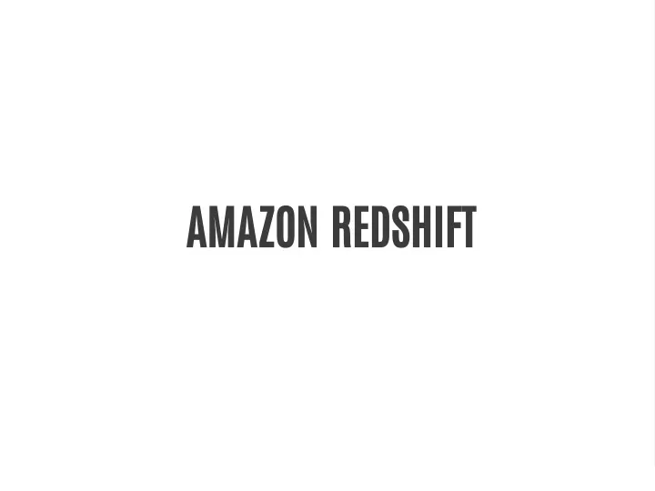 amazon redshift