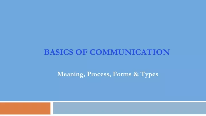 basics of communication