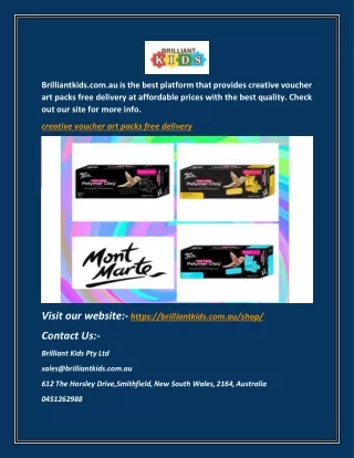 Creative Voucher Art Packs Free Delivery  | Brilliantkids.com.au