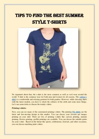 Buy Cotton Printing T-shirts Online at Silvesse