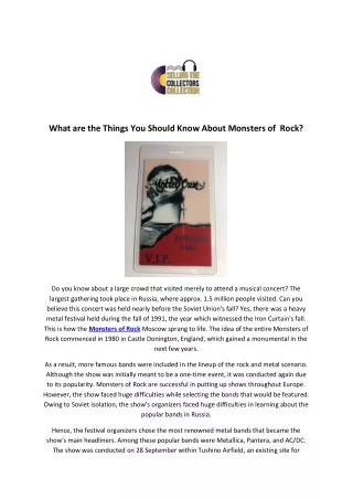 what are the things you should know about