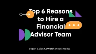 Stuart Coles Dubai | Top 6 Reasons to Consult a Financial Advisor