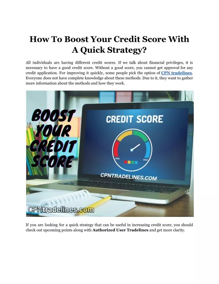 how to boost your credit score with a quick