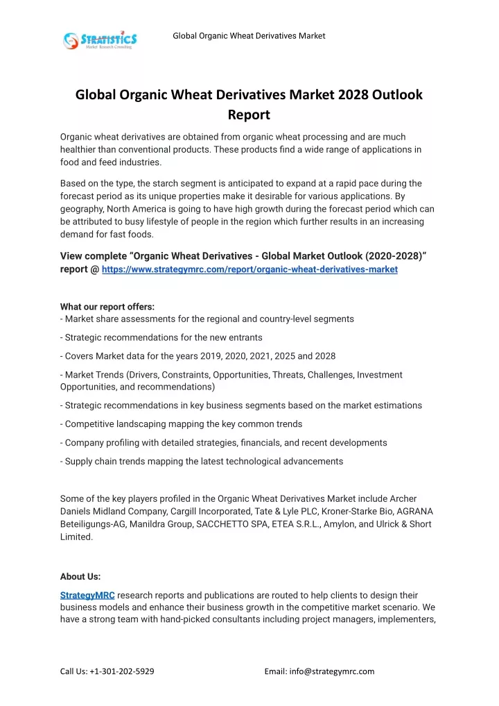 global organic wheat derivatives market