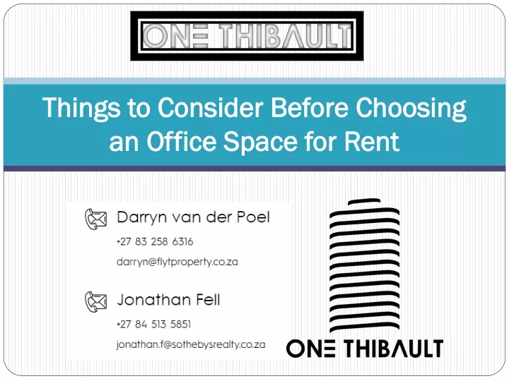 things to consider before choosing an office space for rent