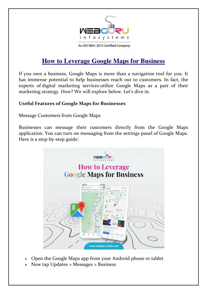 how to leverage google maps for business