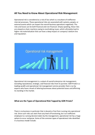 all you need to know about operational risk