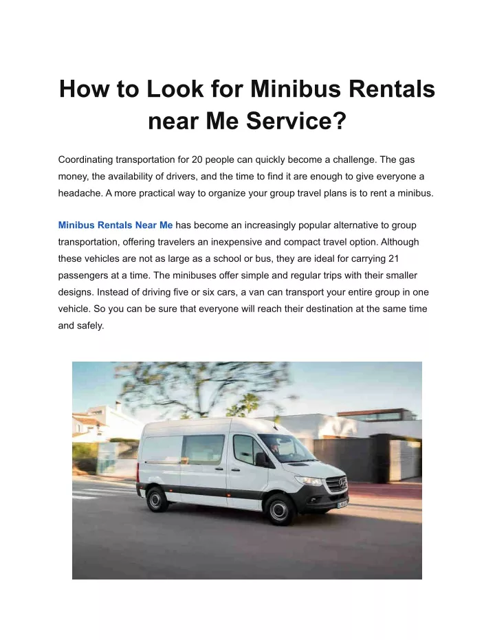 how to look for minibus rentals near me service