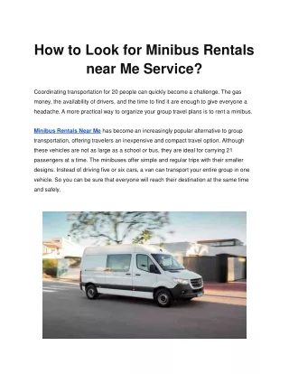 How to Look for Minibus Rentals near Me Service