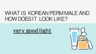 What is korean perm male and how does it look like