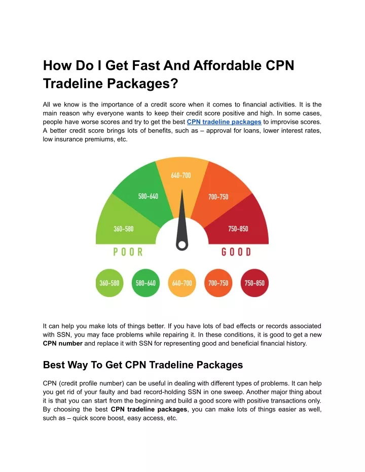 how do i get fast and affordable cpn tradeline