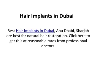 hair implants in dubai