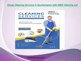 House Cleaning Services in Southampton with IMED Cleaning Ltd.