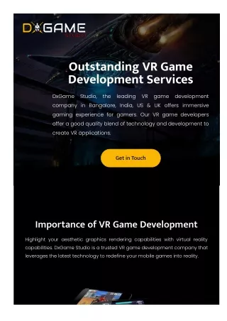 outstanding vr game development services dxgame