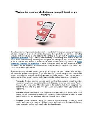 what are the ways to make instagram content
