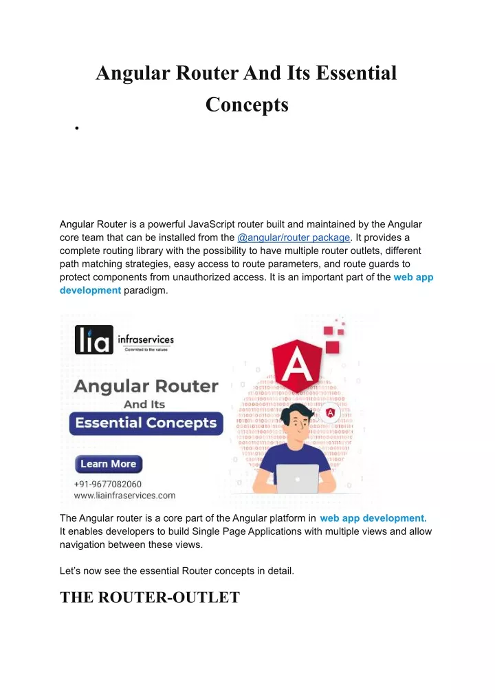 angular router and its essential concepts