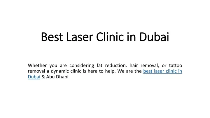 best laser clinic in dubai