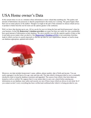 usa home owner s data