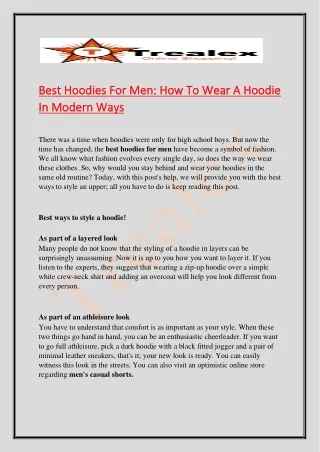 Best Hoodies For Men: How To Wear A Hoodie In Modern Ways