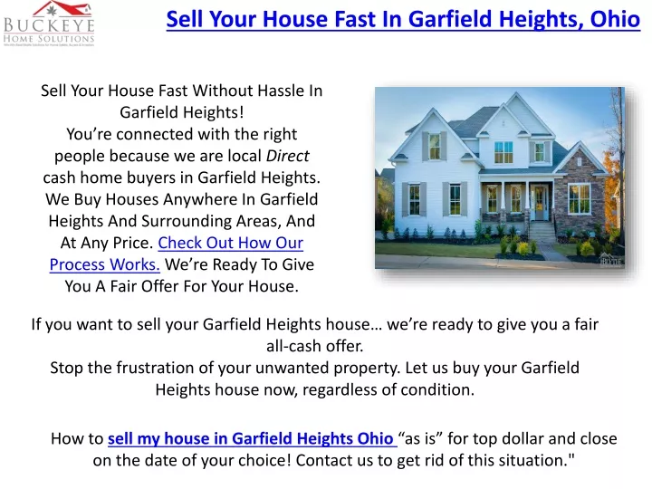 sell your house fast in garfield heights ohio