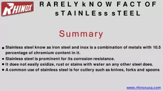 Rarely know fact of stainless steel