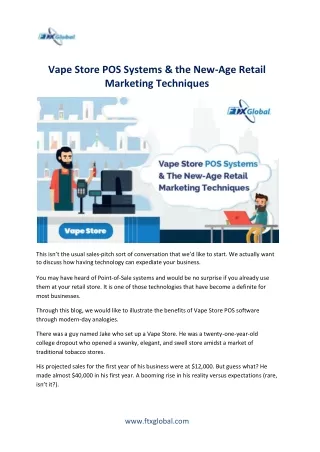 Vape Store POS Systems and the New-Age Retail Marketing Techniques