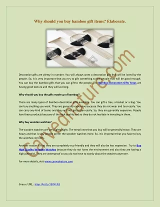 why should you buy bamboo gift items elaborate