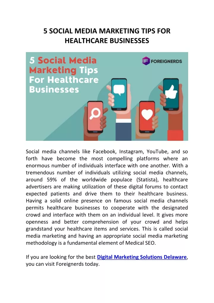 5 social media marketing tips for healthcare