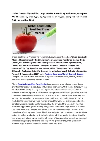 global genetically modified crops market by trait