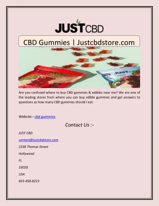 cbd gummies justcbdstore com