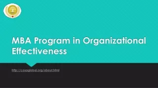 mba program in organizational effectiveness