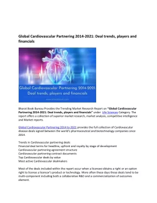 global cardiovascular partnering 2014 2021 deal