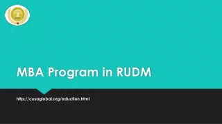 mba program in rudm