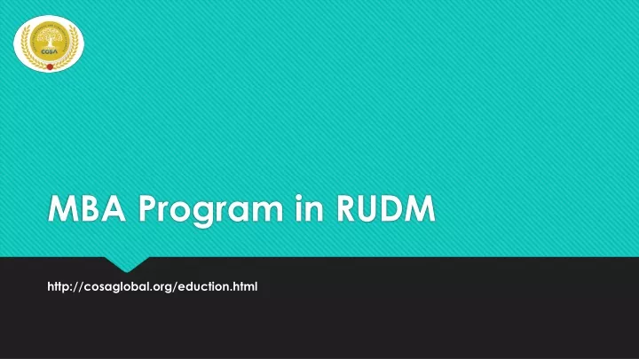 mba program in rudm