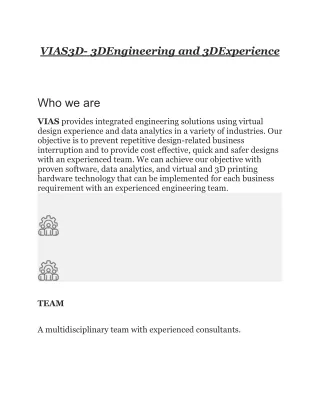 vias3d 3dengineering and 3dexperience