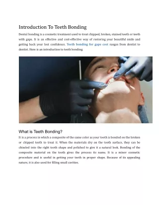 Introduction To Teeth Bonding